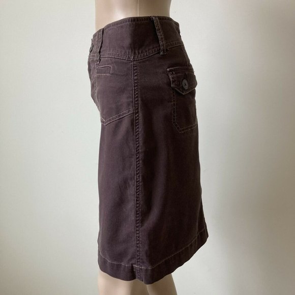 Old Navy Skirt Stretch Size 0 Short Mini Brown Corduroy Cotton Zip Pockets - Picture 11 of 12